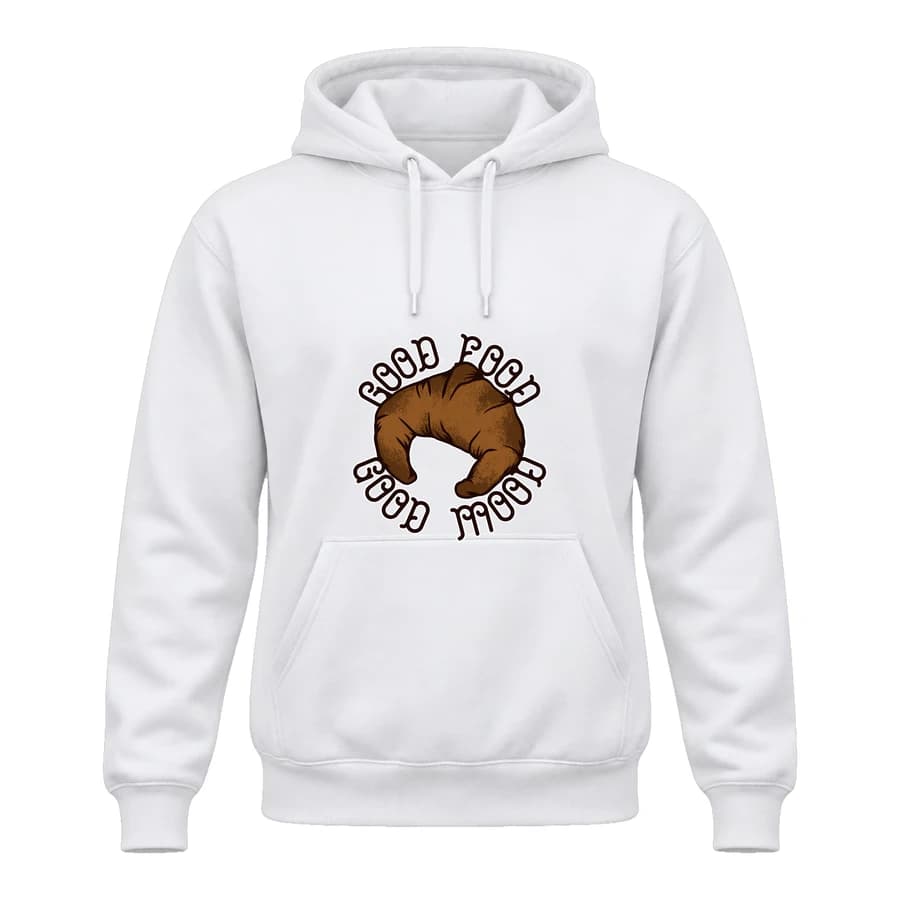 Hoodie — Pause gourmande · Passion pâtisserie — Devant — Blanc